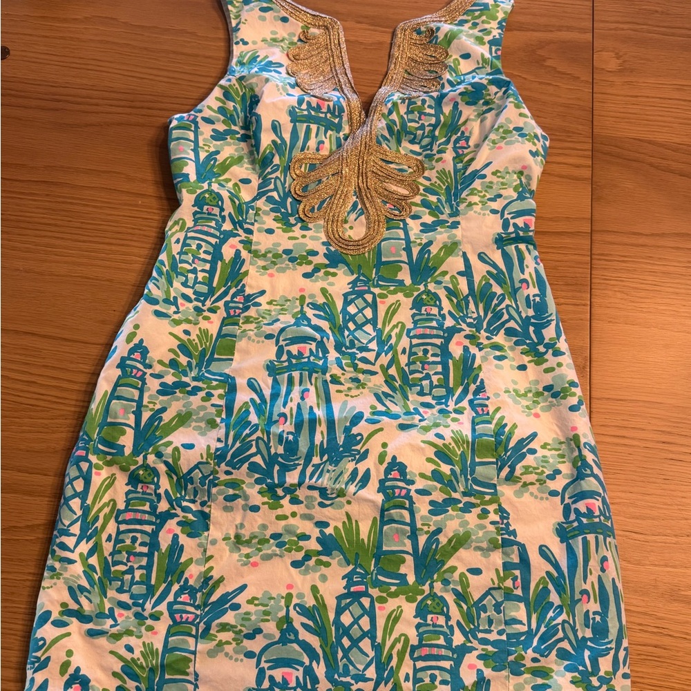 Lilly Pulitzer shift with Lighthouse print, spring 2014, sz 6